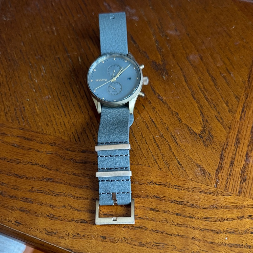 Gray Leather Strap Watch no box available